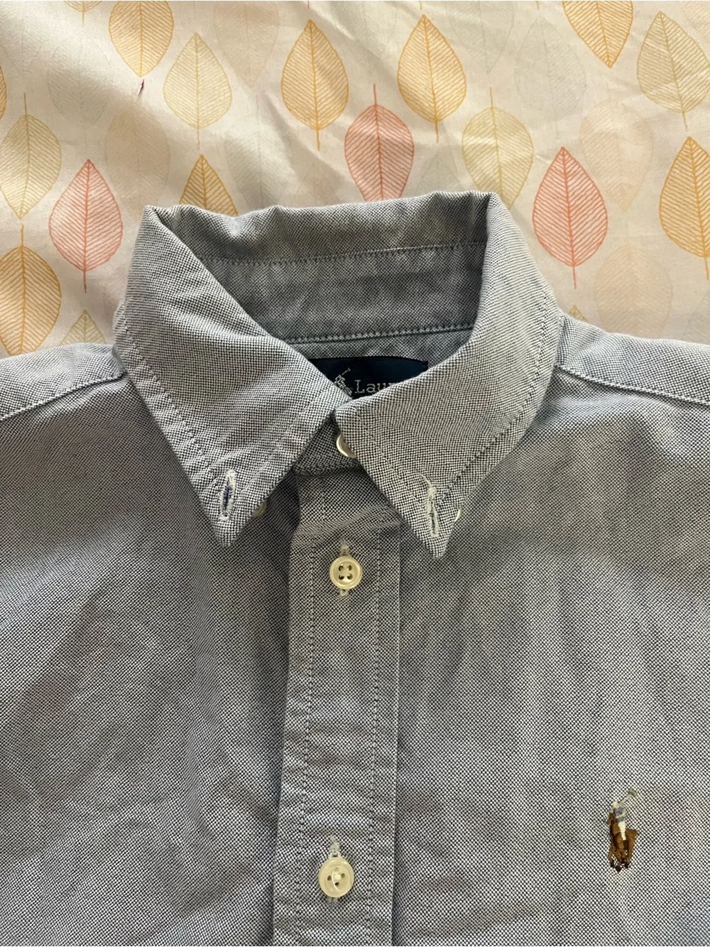Ralph Lauren boys chambray blue button down shirt, size 6